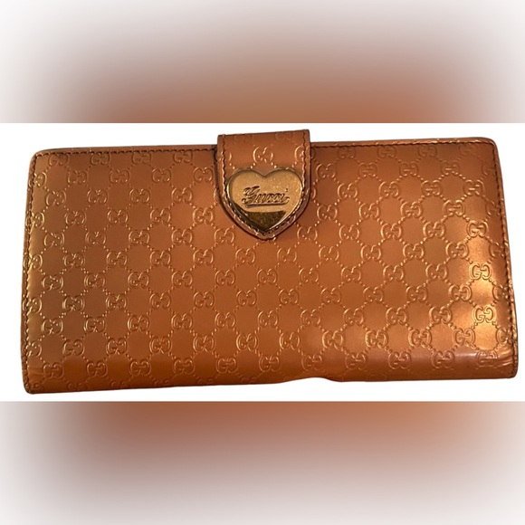 GUCCI Shine Rose Beige Guccissima Patent Leather Wallet - Picture 3 of 16